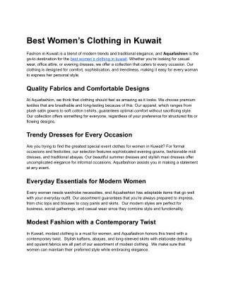 Best Women’s Clothing in Kuwait