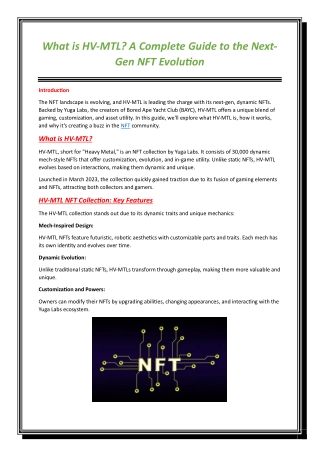 What is HV MTL A Complete Guide to the Next Gen NFT Evolution