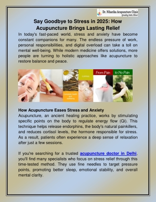 Acupuncture doctor in Delhi