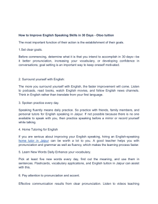 How to Improve English Speaking Skills in 30 Days