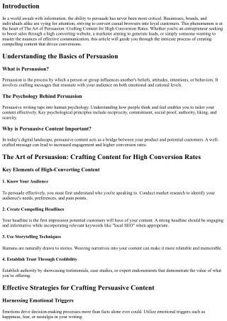 The Art of Persuasion: Crafting Content for High Conversion Rates