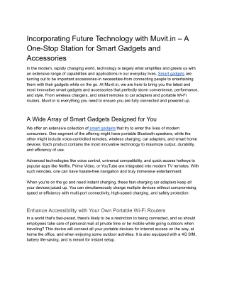 incorporating future technology with muvit