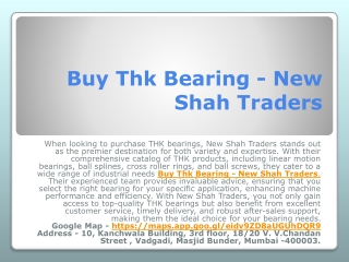 Buy Thk Bearing - New Shah Traders