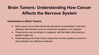 brain tumors understanding how cancer affects
