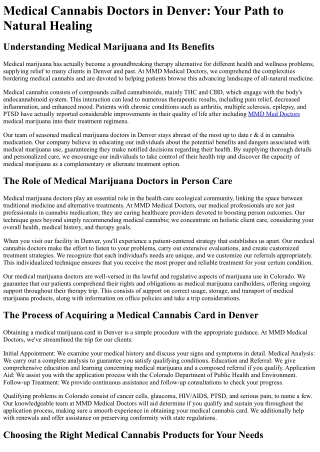 MMD Medical Doctors