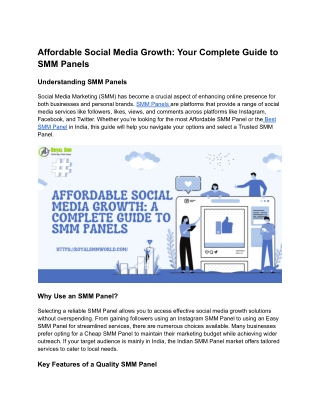 Affordable Social Media Growth_ Your Complete Guide to SMM Panels