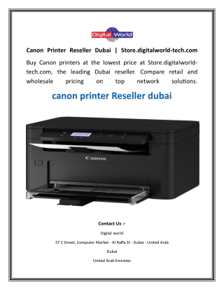 Canon Printer Reseller Dubai  Store.digitalworld-tech.com
