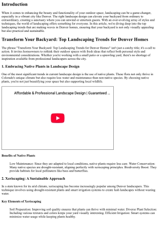 Transform Your Backyard: Top Landscaping Trends for Denver Homes