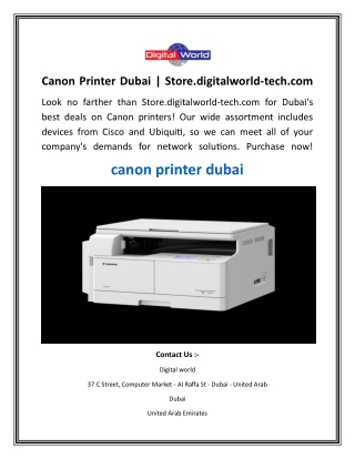 Canon Printer Dubai  Store.digitalworld-tech.com