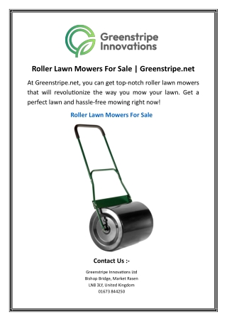 Roller Lawn Mowers For Sale | Greenstripe.net