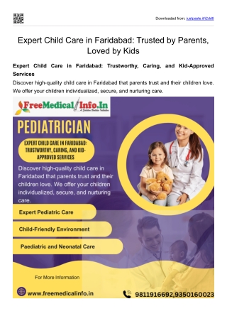 Expert Child Care in Faridabad Trusted by Parents, Loved by Kids