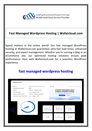 Fast Managed Wordpress Hosting Wafaicloud.com