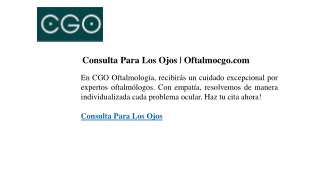 consulta para los ojos oftalmocgo com