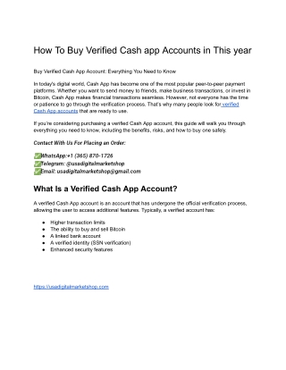 Buy Verified Cash App Account_ Everything You Need to Know