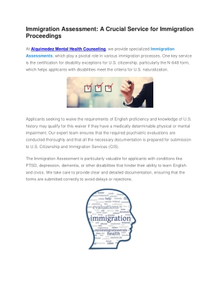 Immigration Assessment- A Crucial Service for Immigration Proceedings