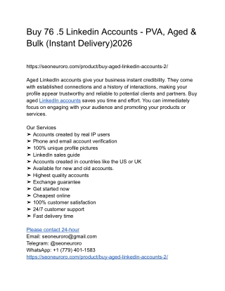 buy 76 5 linkedin accounts pva aged bulk instant