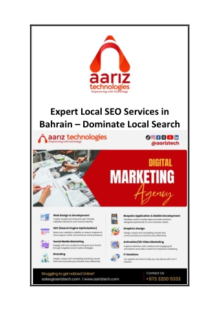 Expert Local SEO Services in Bahrain – Dominate Local Search