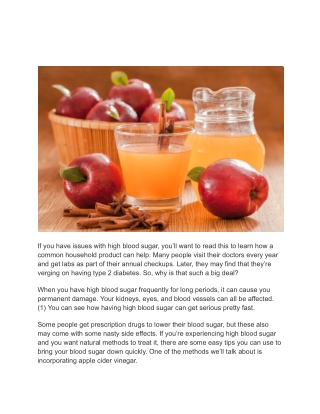 if you have issues with high blood sugar
