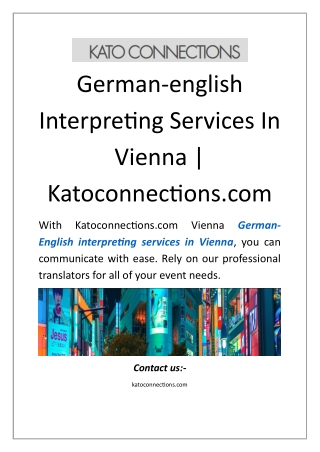 German-english Interpreting Services In Vienna | Katoconnections.com
