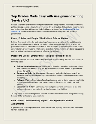 Top Grades Made Easy with Assignment Writing Service UK!