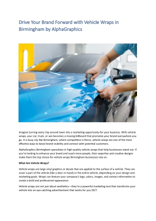 drive your brand forward with vehicle wraps