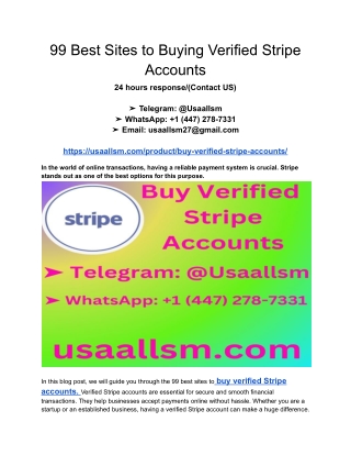 99 Best Sites to Buying Verified Stripe Accounts
