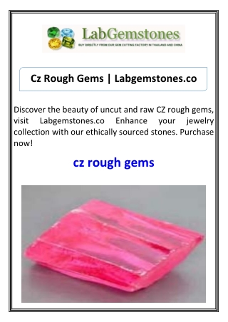 Cz Rough Gems Labgemstones.co