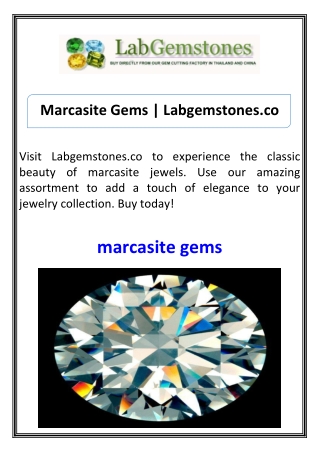 Marcasite Gems Labgemstones.co