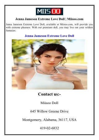 Jenna Jameson Extreme Love Doll Miisoo.com