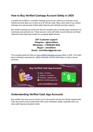 Top 10 Best Place to Buy Verified Cash App Account 2025