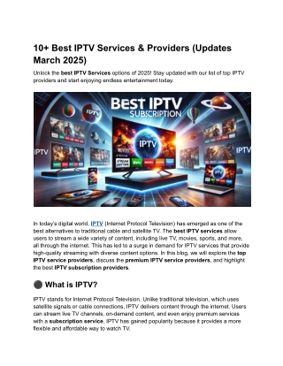 10  Best IPTV Services & Providers (Updates March 2025)
