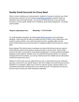 quality gmail accounts for every need