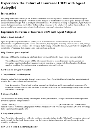 experience the future of insurance crm with agent