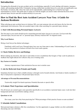 How to Find the Best Auto Accident Lawyers Near You: A Guide for Jackson Residen