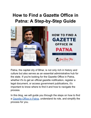how to find a gazette office in patna a step