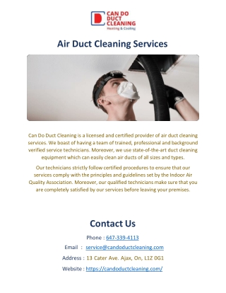 Cleaning services Greater Toronto Area