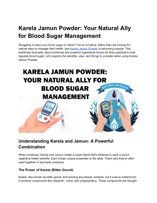 Karela Jamun Powder_ Your Natural Ally for Blood Sugar Management