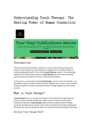 understanding understanding touch healing healing