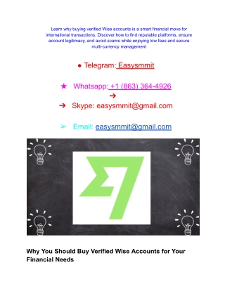 How To Buy Verified Wise Account Next Year