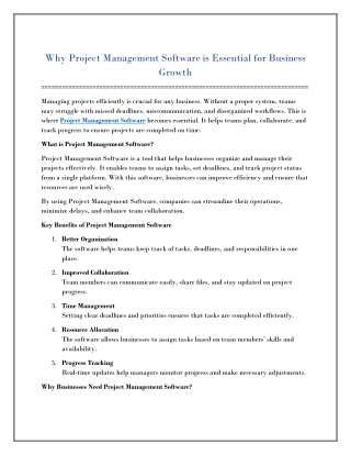Project Management Software