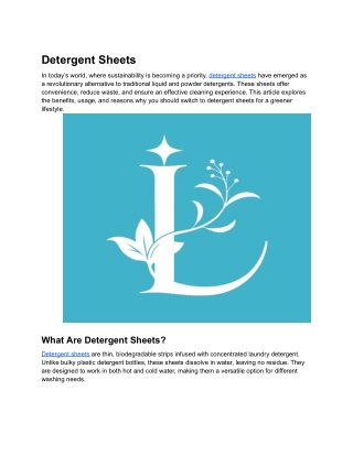 Detergent Sheets