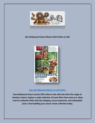 Buy Hollywood Classic Movies DVD Online In USA