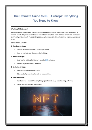 The Ultimate Guide to NFT Airdrops Everything You Need to Know