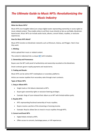 The Ultimate Guide to Music NFTs Revolutionizing the Music Industry