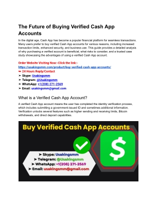 The Future of Buying Verified Cash App Accounts