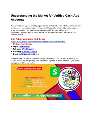 Understanding the Market for Verified Cash App Accounts