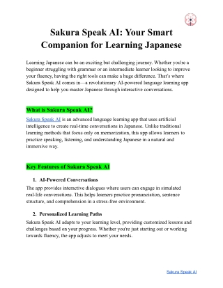 sakura speak ai your smart companion for learning
