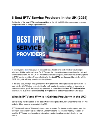 6 Best IPTV Service Providers in the UK (2025)