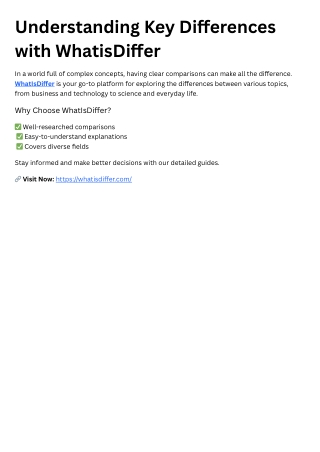 understanding key di erences with whatisdi er