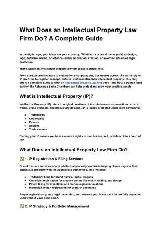 what does an intellectual property law firm